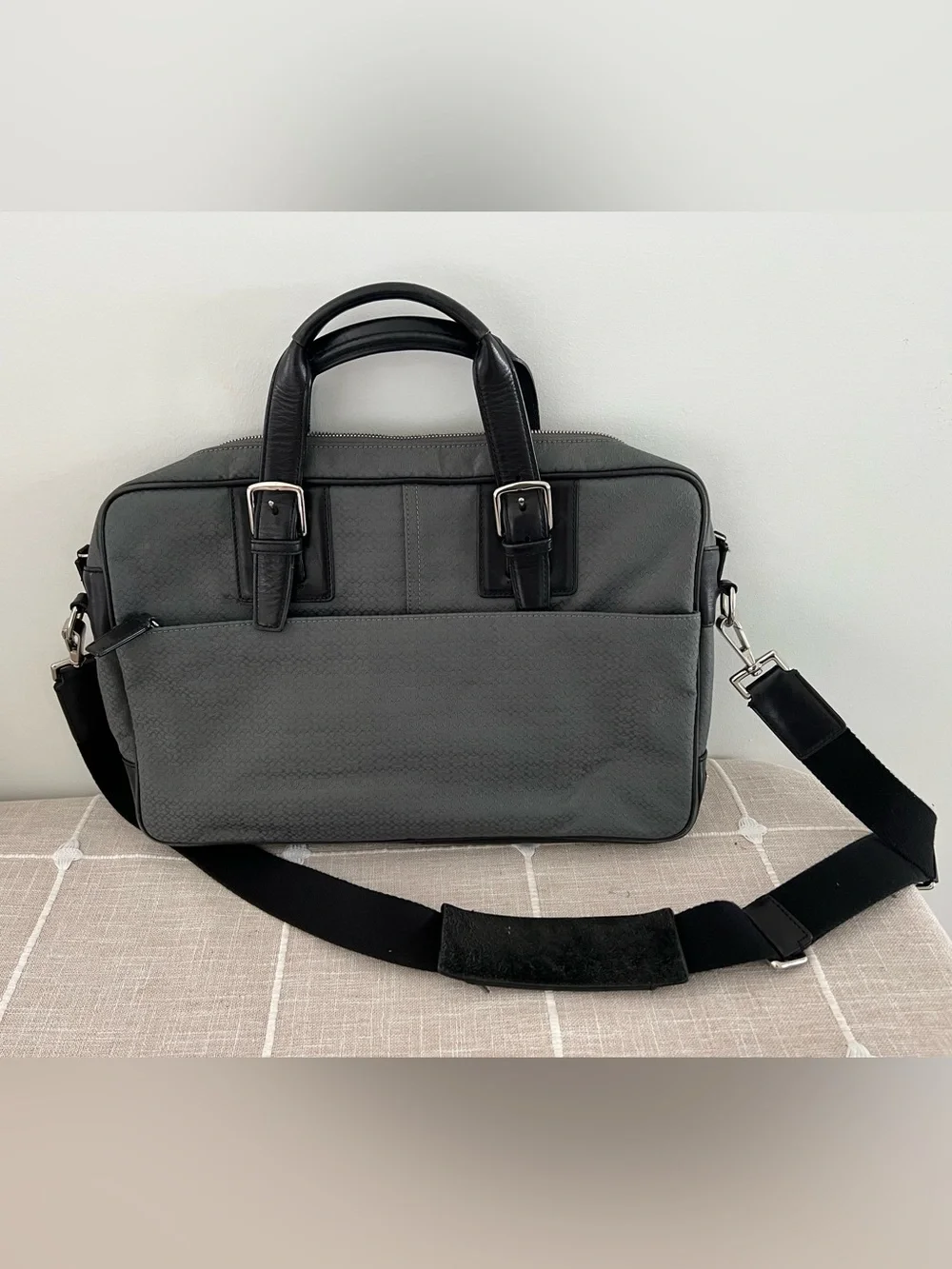 Coach Grey and Black Laptop Bag Briefcase